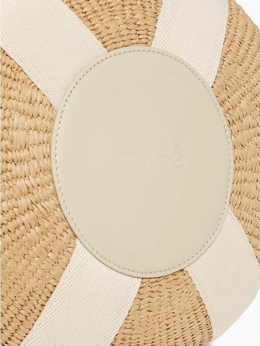 Chloé Natural Straw Tote with Cream Logo Straps - Picture 3 of 6